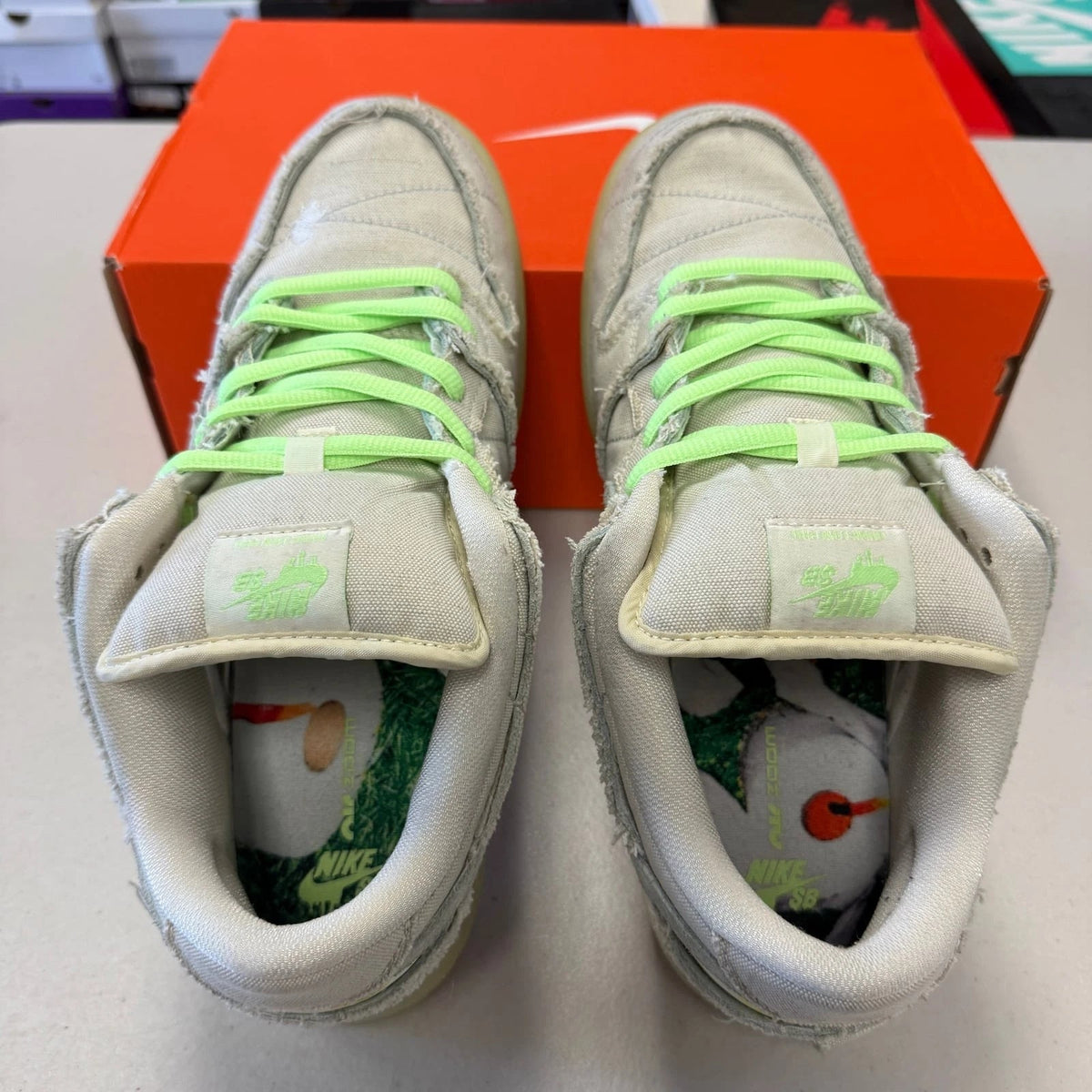 Nike SB Dunk Low Mummy Canvas Beige Volt Glow Sole - Shoe Boxs