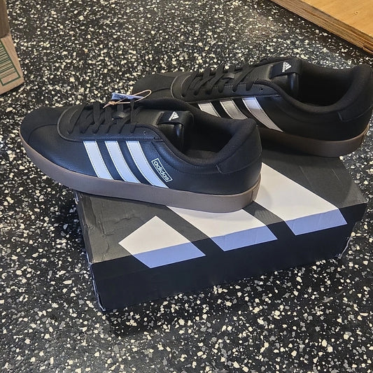 Adidas VL Court 3.0 Black/White Gum Low Top Leather Lace Up